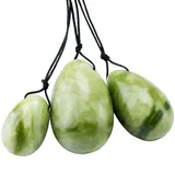 mookaitedecor Grüne Jade Yoni Eier Kegel Bälle Beckenbodentrainer Übungs-Set mit 3 Größen, Ben Wa Balls Massage Steine für die Übung der Beckenboden und Blase & Erholung die Postpartale Vagina