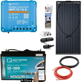 a-TroniX Solaranlage Wohnmobil 220W mit 100Ah Lithium Batterie und Victron MPPT Laderegler