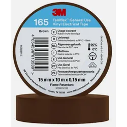 3M Temflex 165 Isolierband Isoband 15mm x 10m Farbe Braun