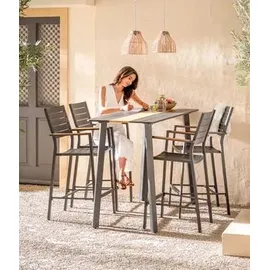Dehner Barstuhl Montpellier 56,5 x 55,5 x 113 cm Dunkelgrau/Braun