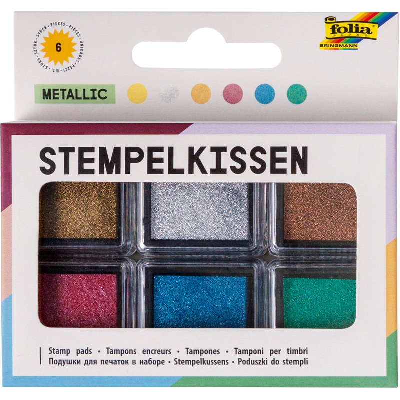 Stempelkissen-Set Metallic 6-Teilig In Bunt