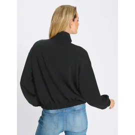 Heine Shirtjacke "Jersey-Jacke", Damen, Gr. 38, schwarz, 50% Modal, 44% Polyester, 6% Elasthan, unifarben, Shirts Shirtjacke