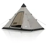 your GEAR Zelt Lido - Tipi-Zelt für 3 oder 4 Personen, Campingzelt mit eingenähtem Boden, Insektenschutz und Stehhöhe, Pyramidenzelt mit UV 50+ Sonnenschutz, Festivalzelt 5000 mm Wassersäule