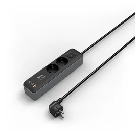 Hama Steckdosenleiste 1,40 m Schwarz/Grau 2 St.