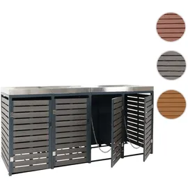 Proregal Mülltonnenverkleidung 124 x 265 x 84 cm walnuss