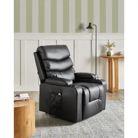 Beliani Elektrischer Fernsehsessel Kunstleder 79 x 105 x 91 cm Schwarz mit Fernbedienung