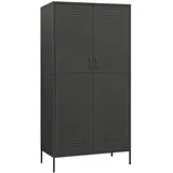 vidaXL Kleiderschrank Anthrazit 90x50x180 cm Stahl