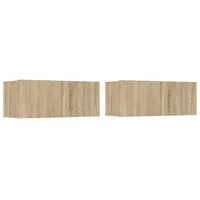 Furnicato TV-Schränke 2 Stk. Sonoma-Eiche 80x30x30 cm Holzwerkstoff