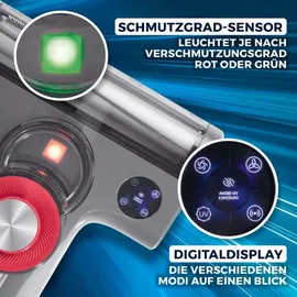 Clean Maxx CLEANmaxx Milbensauger für Matratzen mit UV-C-Licht, Rotation Power | Matratzenreiniger mit HEPA-Filter, entfernt 99,9% Aller Milben | Matratzensauger mit Ultraschall, Hitze & Vibration