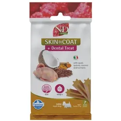 FARMINA N&D Quinoa Dental Treat Skin Coat Quail Mini 60 g (7 szt) dentale Leckerei für kleine Hunderassen