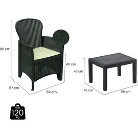 PROGARDEN Gartenset 3-tlg. anthrazit