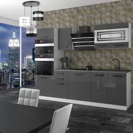 Belini Küchenzeile Tracy 240 x 60 cm silber