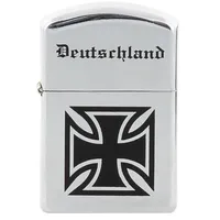 Max Fuchs MFH Benzin-Sturmfeuerzeug chrom poliert "Deutschland" unbefüllt Feuerzeug