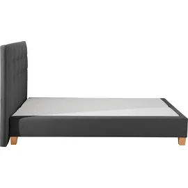 Home Affaire Boxspringbett HOME AFFAIRE "Moulay", grau (anthrazit), B:154cm L:231cm, Komplettbetten, Boxspringbett, inkl. Topper, in Überlänge 220 cm, 3 Härtegrade, auch in H4