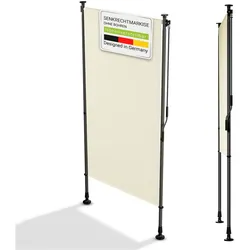 Juskys Senkrechtmarkise Barbados 100x310 cm - Sonnenschutz höhenverstellbar, ohne Bohren - Beige
