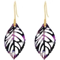 Gemshine Ohrringe 'PURPLE BERRY Harz Blätter'   Hellbraun Damen 