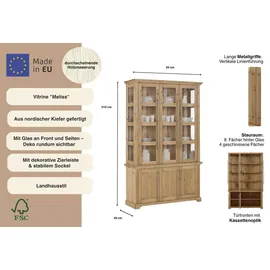OTTO home Vitrine Meliss 132 x 39 x 210 cm Beige
