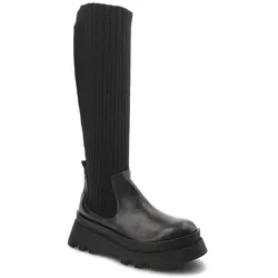 Schwarze Stiefel Artiker Damen Lederschuhe, 38
