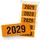 itenga Jahresetiketten 50 Stück 6 x 2,5 cm orange