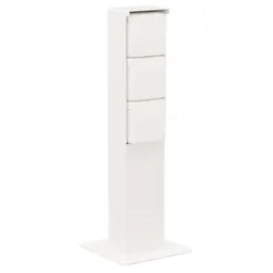 Niko Züblin 701-36135 Spritzwassergeschützte Anschlusssäule mit Dreifachsteckdose, Schutzkontakt und Bodenplatte, weiß 70136135