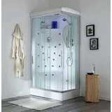 Kiamami Valentina 70X90cm Fertigdusche, Version links, mit Dampfbad und Hydromassage Iride