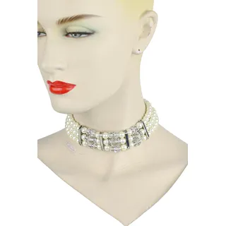 COLLEZIONE ALESSANDRO Kurze Kette mit Anhänger Alexandra " in creme | Gr.: onesize