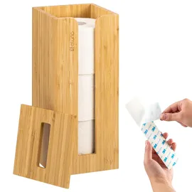 ELUNO Toilettenpapier Aufbewahrung 3 Ersatzrollen Bambus | Gr.: onesize