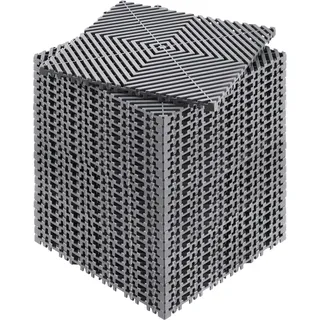 Vevor 24 x Drainagematte Garage Bodenfliesen Ineinandergreifend 31x31cm Grau