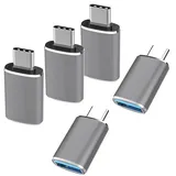USB C auf USB Adapter 5-Pack,Thunderbolt 4 5 USBC Stecker zu USB Buchse OTG Adapter,Typ A Stick Konverter Zubehör für Apple MacBook Pro Air,iPhone 16 15 Max,iPad mini,Samsung Galaxy S24 S25
