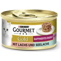Gourmet Gold Duetto mit Lachs & Seelachs 85 g, Katzenfutter, NEU