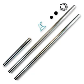 sunprotect Bodenhülse für Sonnensegel 2-teilig Höhe 2,5 m Ø 5 cm Stahl verzinkt silber
