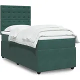 vidaXL Boxspringbett 140 x 200 cm Dunkelgrün