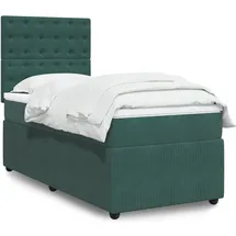 vidaXL Boxspringbett 140 x 200 cm Dunkelgrün