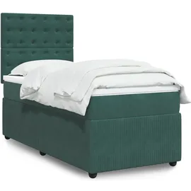 vidaXL Boxspringbett 140 x 200 cm Dunkelgrün