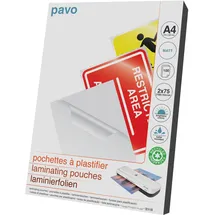 Pavo - Laminierfolien A4 75/80 mic, 100 Stück - Matt
