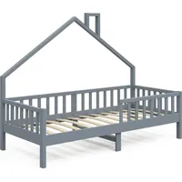 VitaliSpa Hausbett Noemi 90x200cm Anthrazit Rausfallschutz