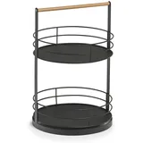Zeller Serviertablett 2-stufig Ø28,5 x 43 cm Schwarz
