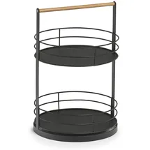 Zeller Serviertablett 2-stufig Ø28,5 x 43 cm Schwarz