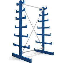 Stier Kragarmregal doppelseitig 1 Feld 6 Ebenen Stahl enzianblau 1300x2000x500 mm