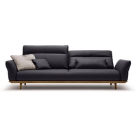 hülsta sofa 4-Sitzer hs.460, Sockel in Nussbaum, Füße Nussbaum, Breite 248 cm schwarz