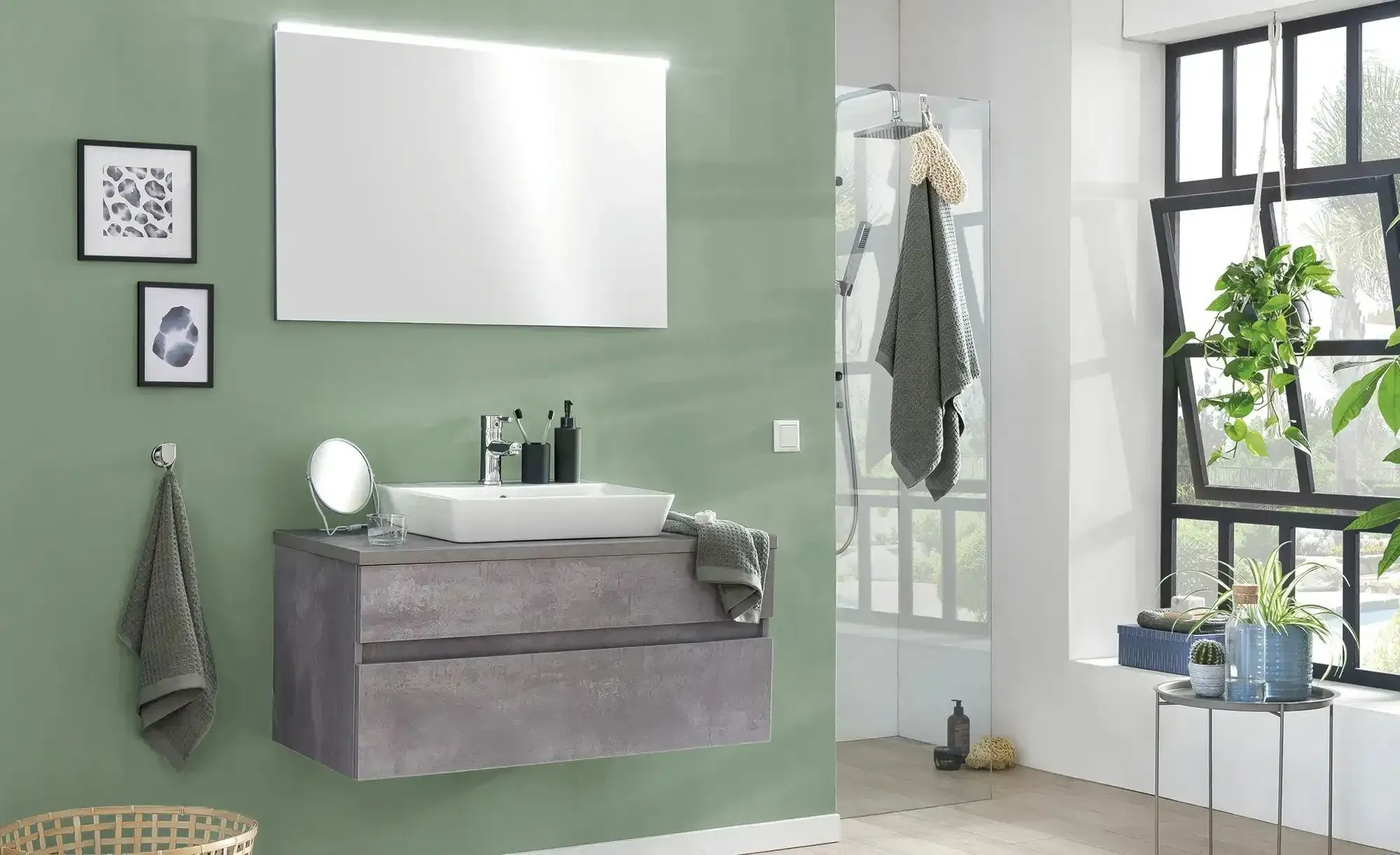 Badezimmerkombination  Zierker See , grau , Maße (cm): B: 100