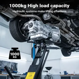 Wiltec Getriebeheber bis 1 t Traglast, Motorheber höhenverstellbar 180-790 mm, Motorblock mit Rollen
