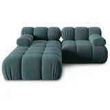 micadoni Sofa Bellis, modular 3-Sitzer mit flachem Modul blau
