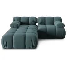 micadoni Sofa Bellis, modular 3-Sitzer mit flachem Modul blau