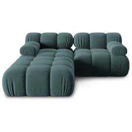micadoni Sofa Bellis, modular 3-Sitzer mit flachem Modul blau