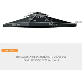 Outsunny Ersatzdach für Pavillon grau