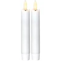 Star Trading LED Stabkerzen Flamme 2er Set, weiß, 15x2cm
