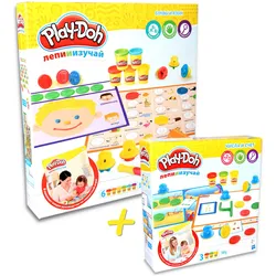 Play-Doh Shape & Learn - letters and languages + Stempelset, 3x Knete 168g - Russland (2er Set)