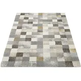 OCI DIE TEPPICHMARKE NEW VILLA SQUARES", grau (grau, creme), B:65cm H:20mm L:130cm, Polypropylen, Teppiche, Teppich, feine Karos, meliert, Wohnzimmer