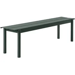Muuto - Linear Steel Bank 170 cm, dunkelgrün
